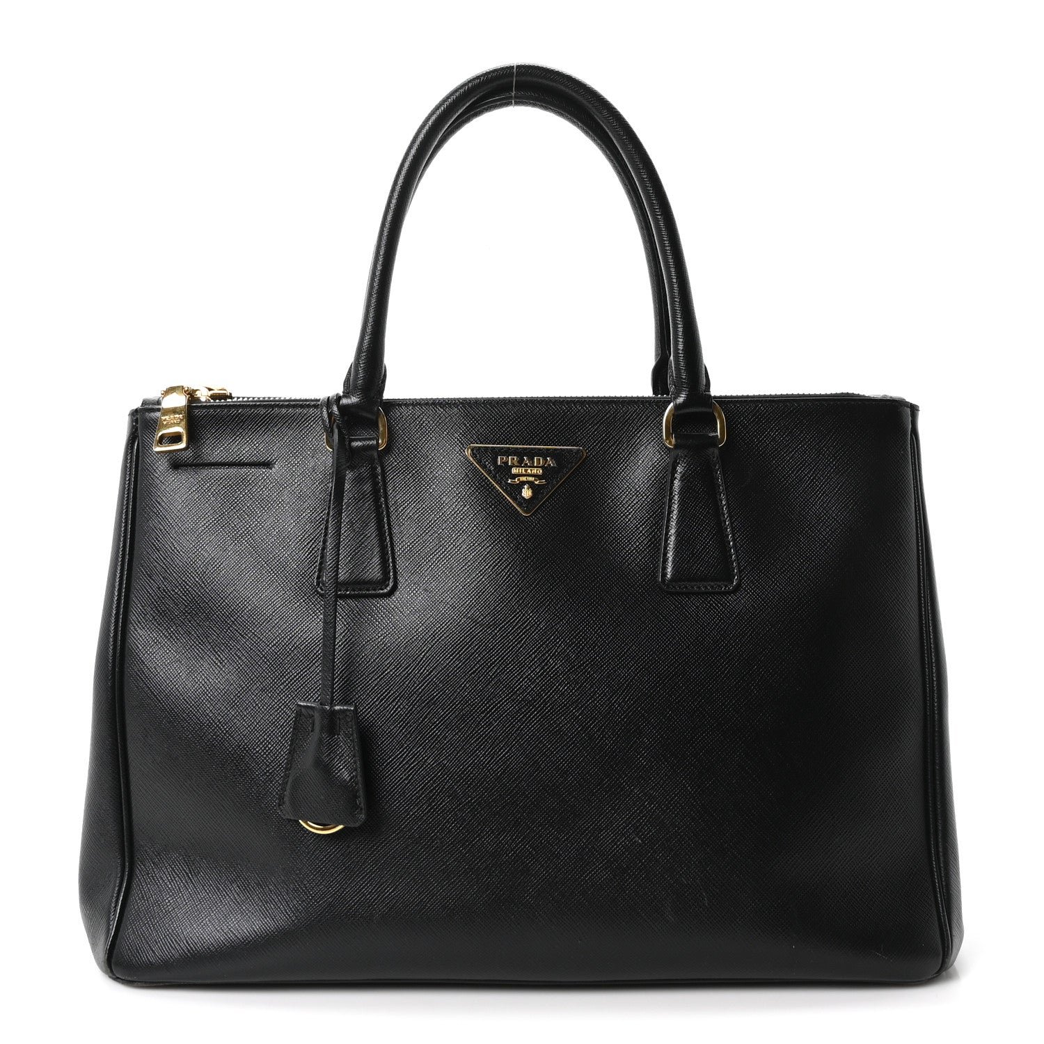 Prada Saffiano Medium Galleria Double Zip Tote Black