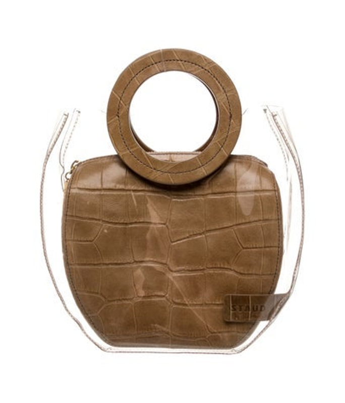 Staud Embossed Leather Top Handle Bag