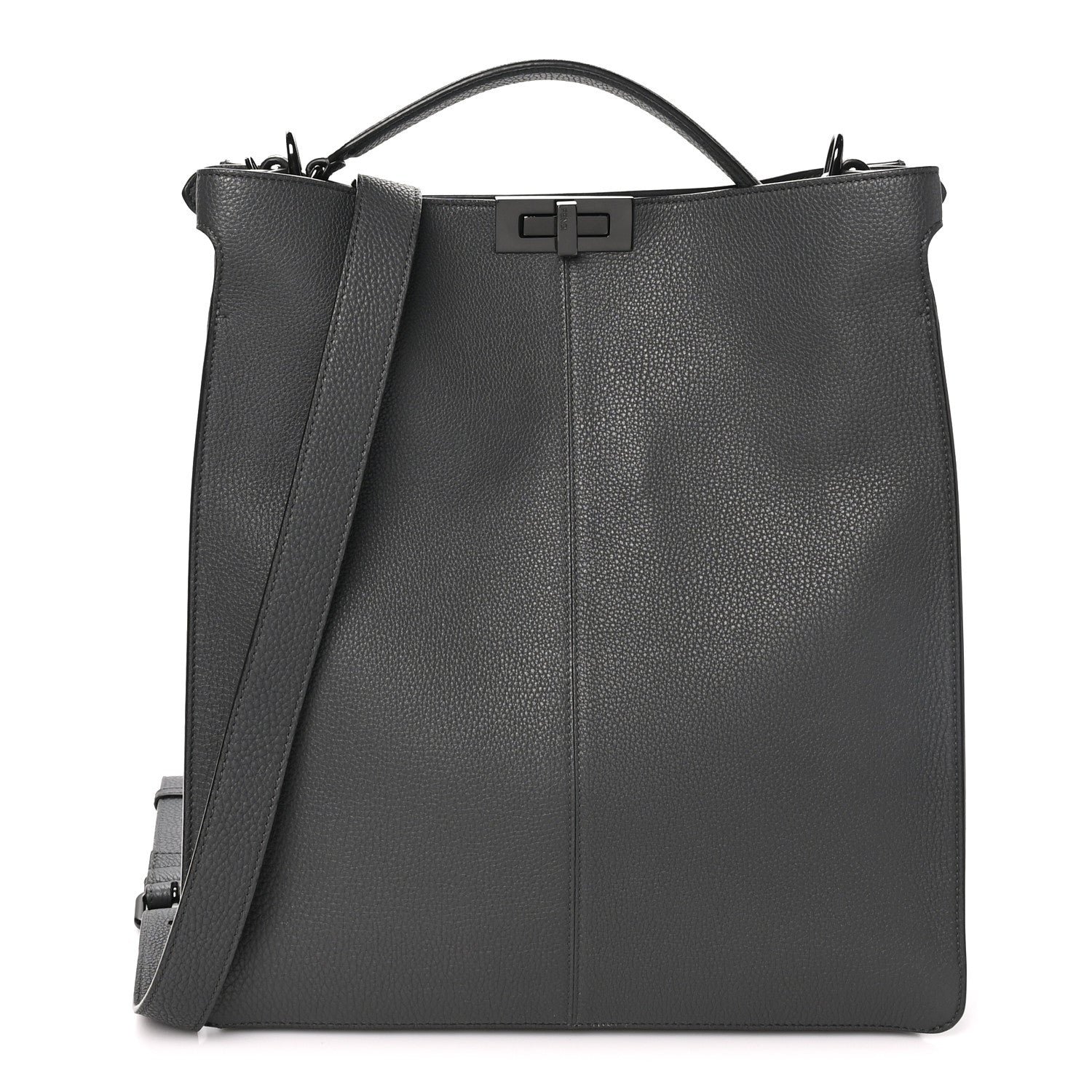 Fendi Cuoio Romano Large I SEE U Peekaboo X-Lite Tote Asfalto Praline Tobacco Moro