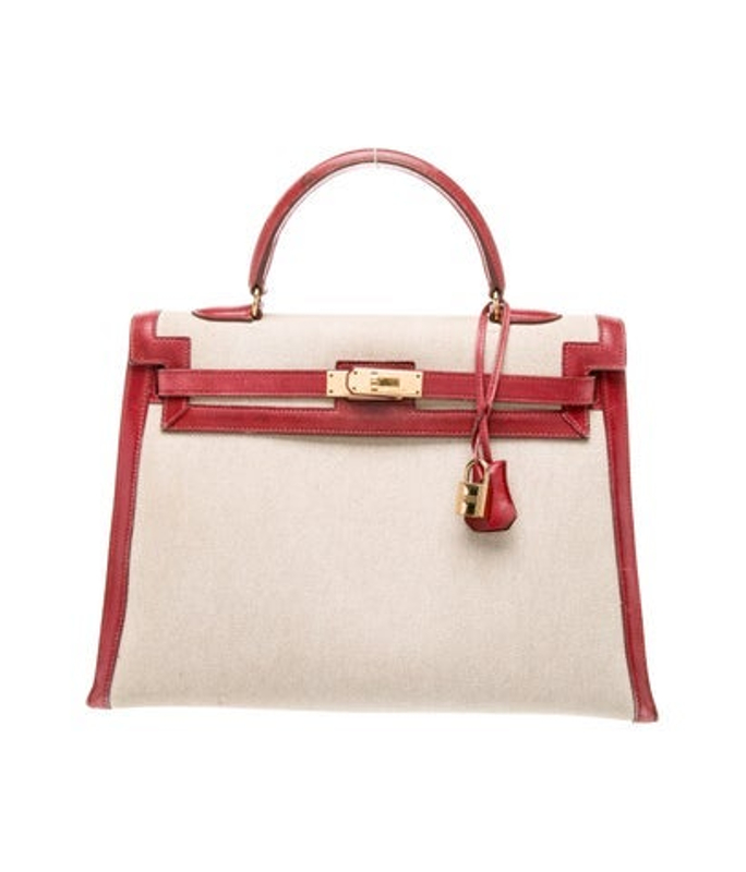 Hermes Toile Barenia Kelly Sellier 35