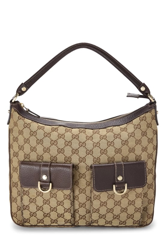 Brown Original GG Canvas Abbey Pocket Hobo