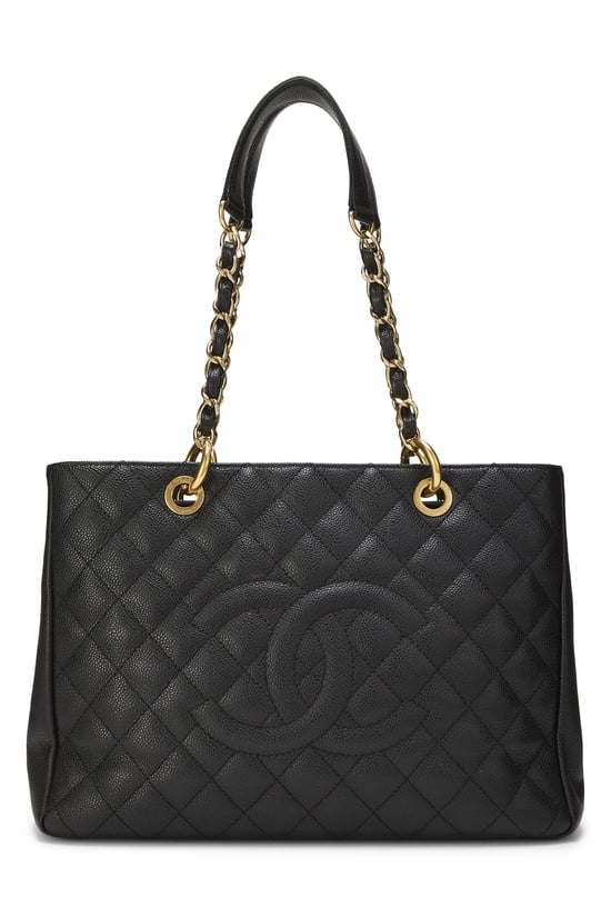 Black Quilted Caviar Grand Shopping Tote (GST)