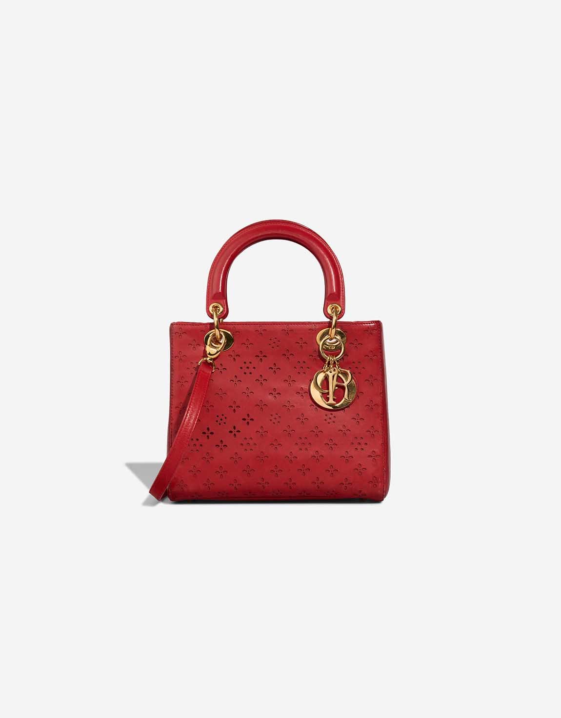 Dior 
		Lady Medium Aged Calf Red    