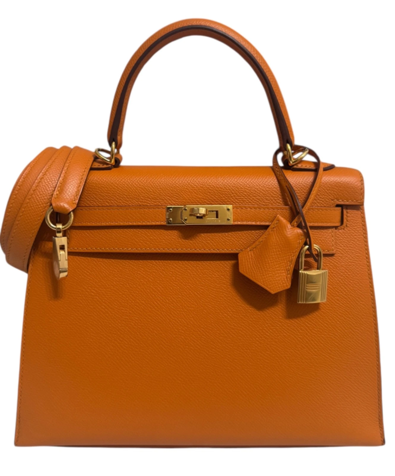 Hermes Apricot Epsom Sellier Kelly 25 Gold Hardware, 2018