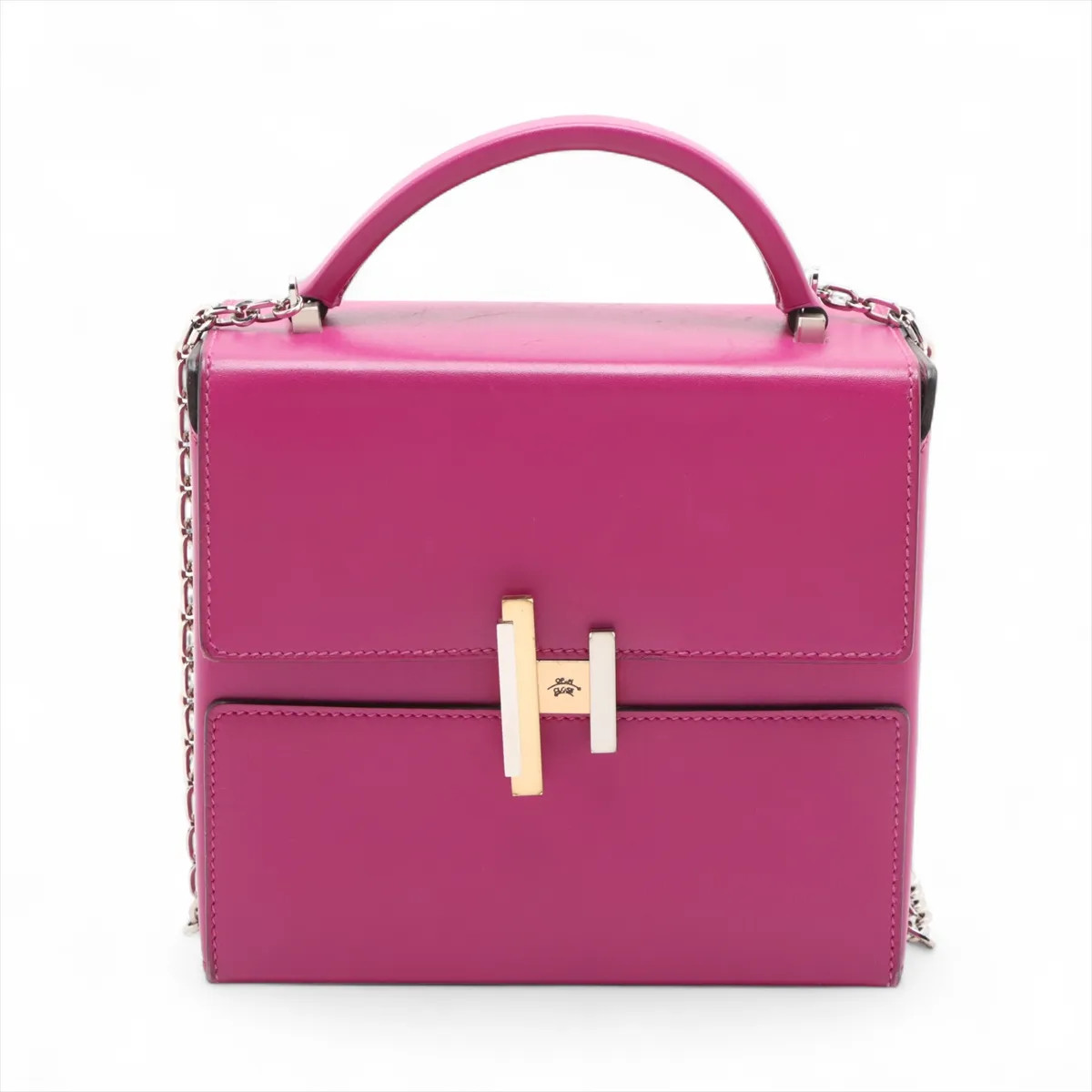 Hermès Cinhetic Veau Tadelakt Rose Purple Gold x Silver Metal Fittings