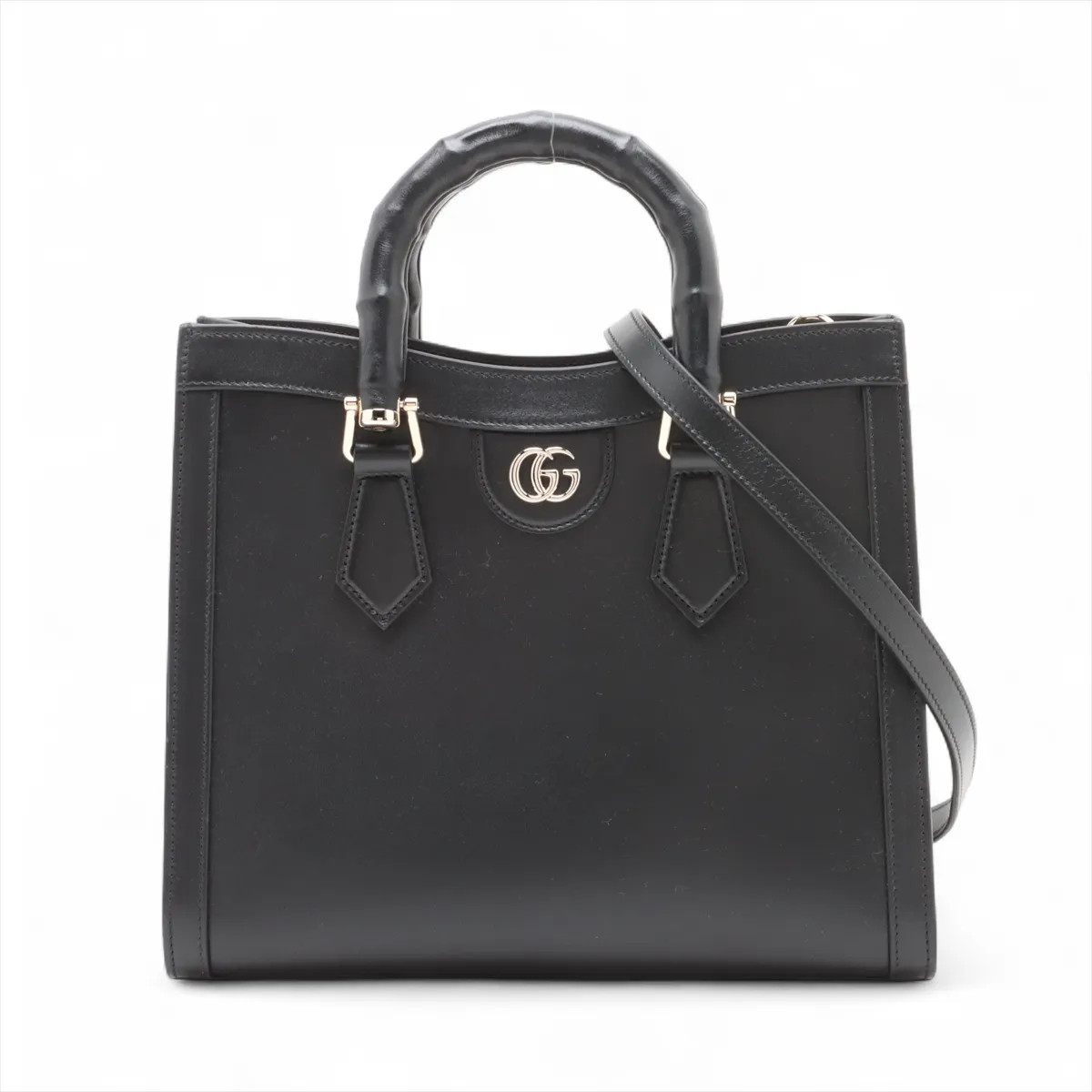 Gucci Bamboo Diana Leather 2 Way Handbag Black