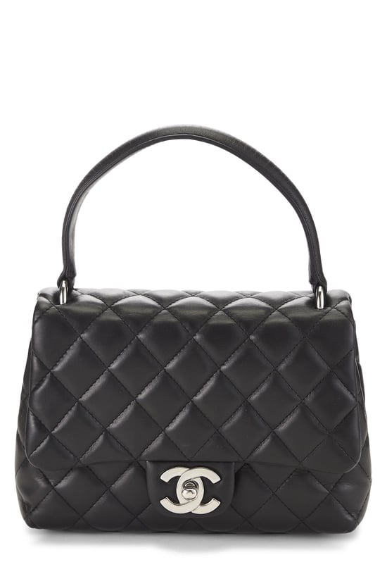 Black Quilted Lambskin Kelly Mini