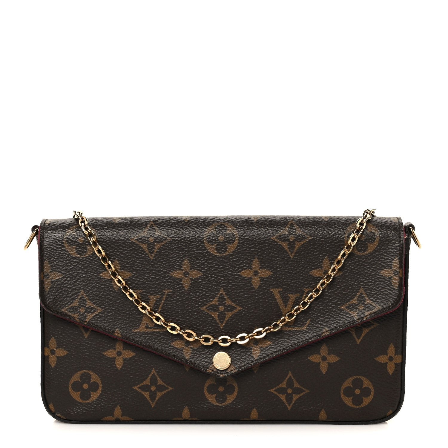 Louis Vuitton Louis Vuitton Monogram Pochette Felicie Chain Wallet Fuchsia
