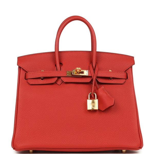 Hermes Hermes Birkin 25 Vermillion Togo Gold Hardware