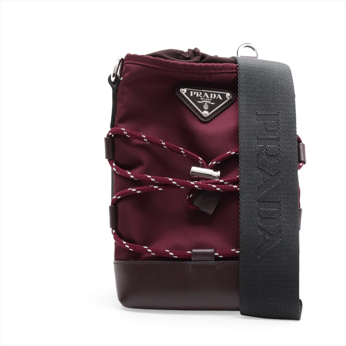 Prada Tessuto 2ZT079 Nylon Shoulder bag Bordeaux x brown