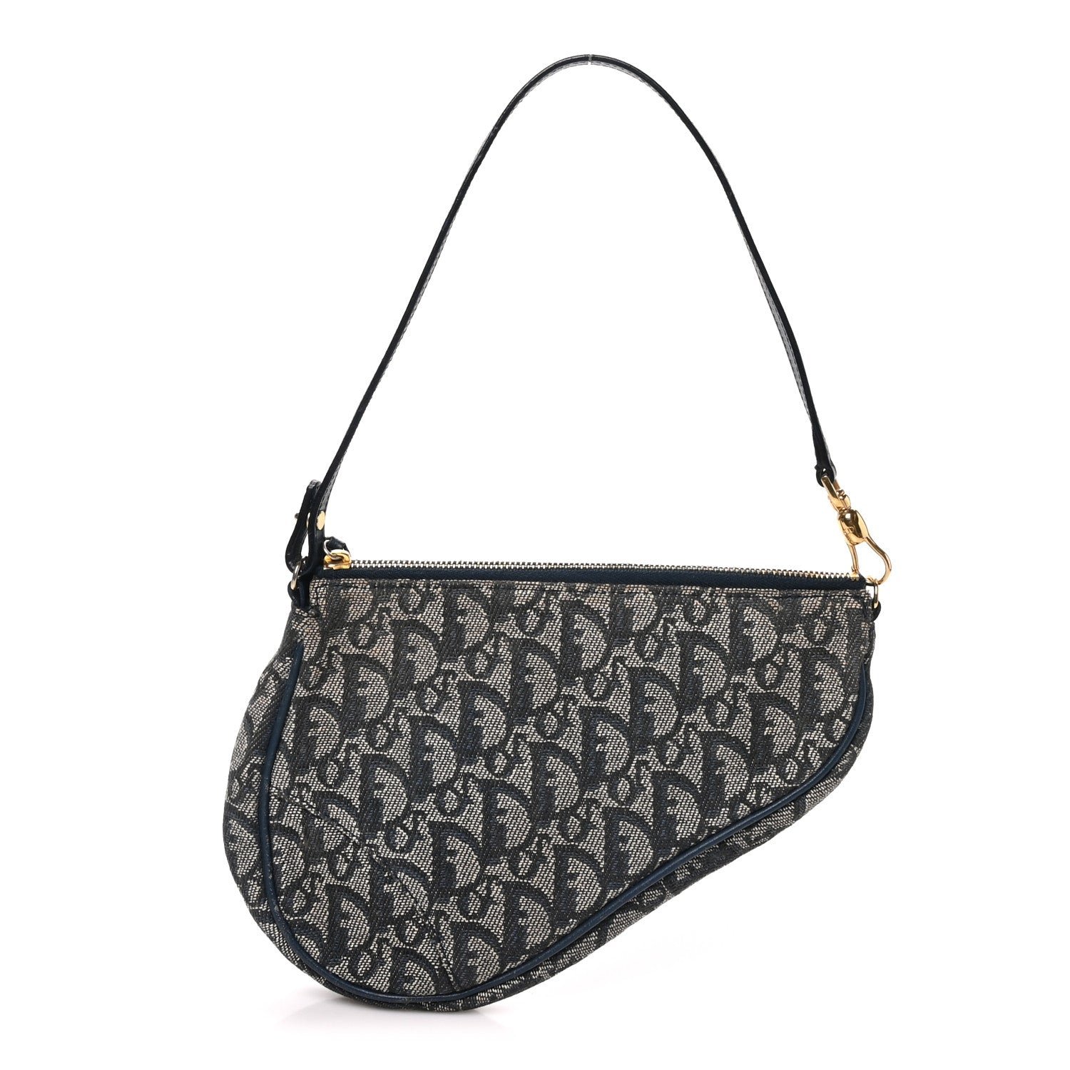 Christian Dior Monogram Mini Saddle Pochette Navy