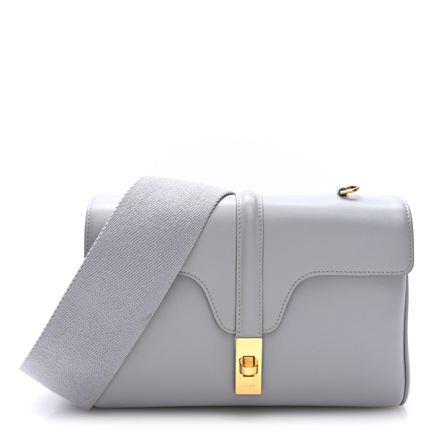 Celine Smooth Calfskin Teen Soft 16 Shoulder Bag Light Grey