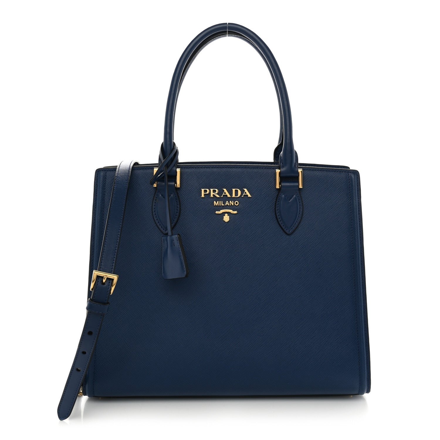 Prada Saffiano Soft Calfskin Large Tote Bluette