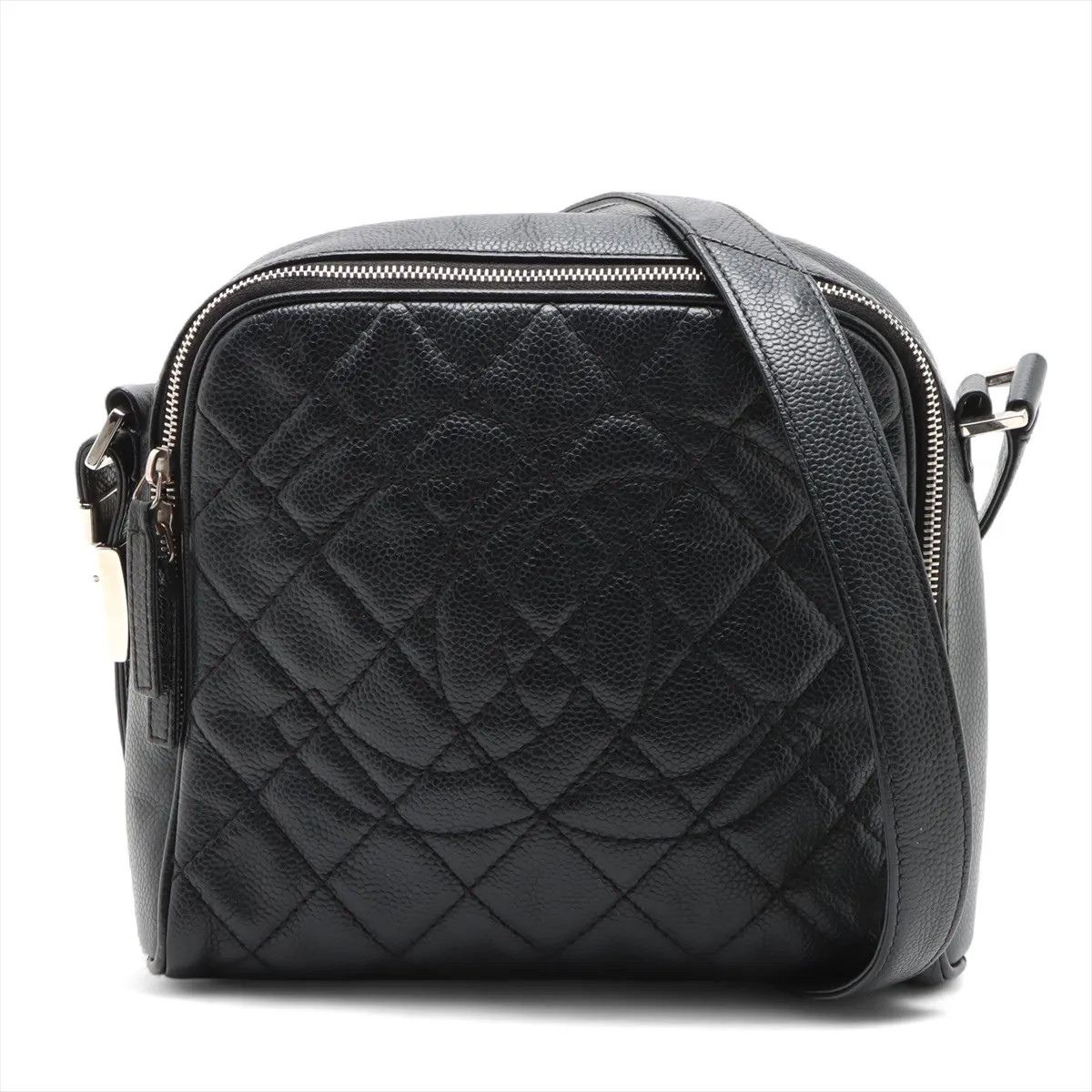 Chanel Matelasse Caviar Skin Shoulder bag Black Silver Metal Fittings 12XXXXXX