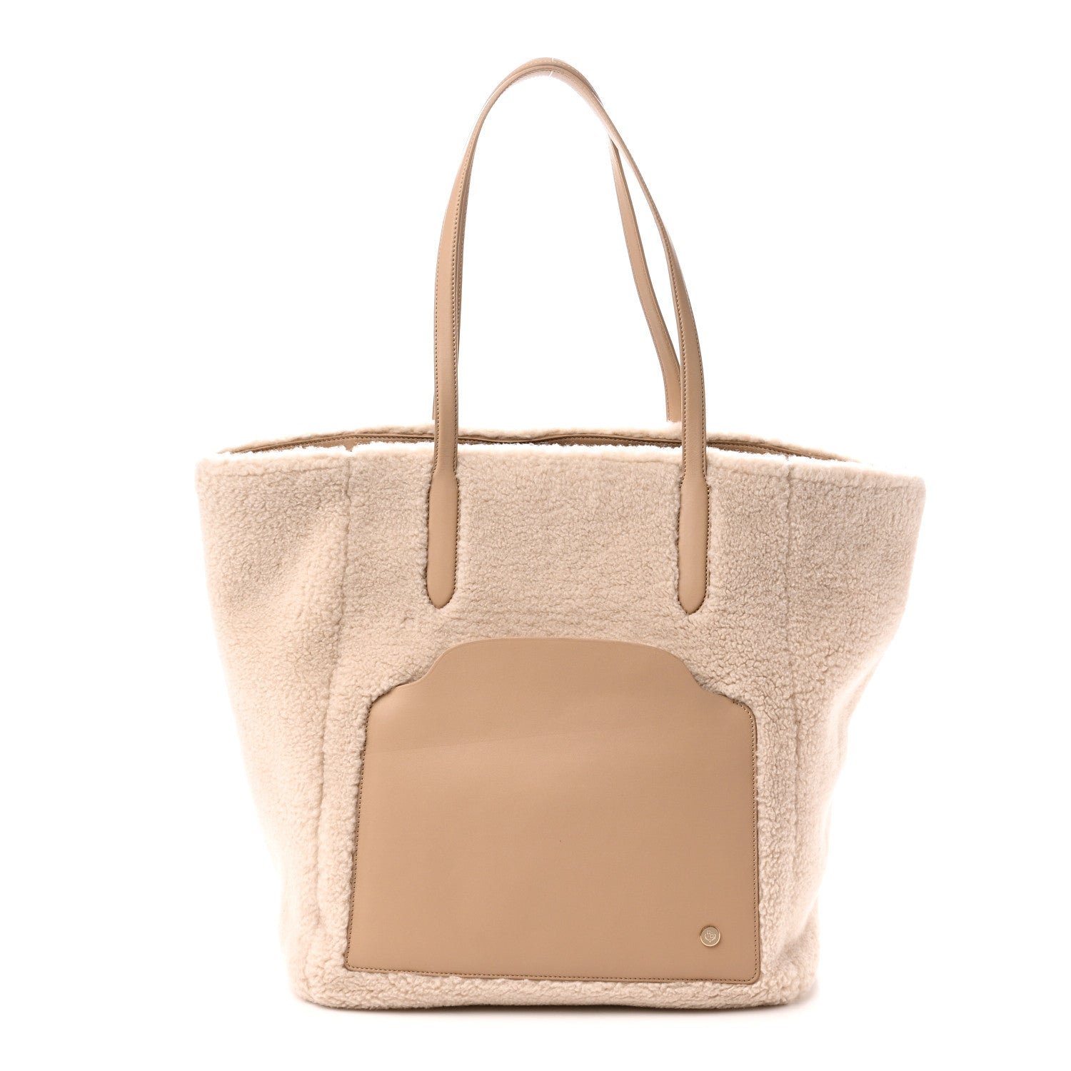 Loro Piana Cashfur Calfskin Large Sesia Tote Ancient Paper