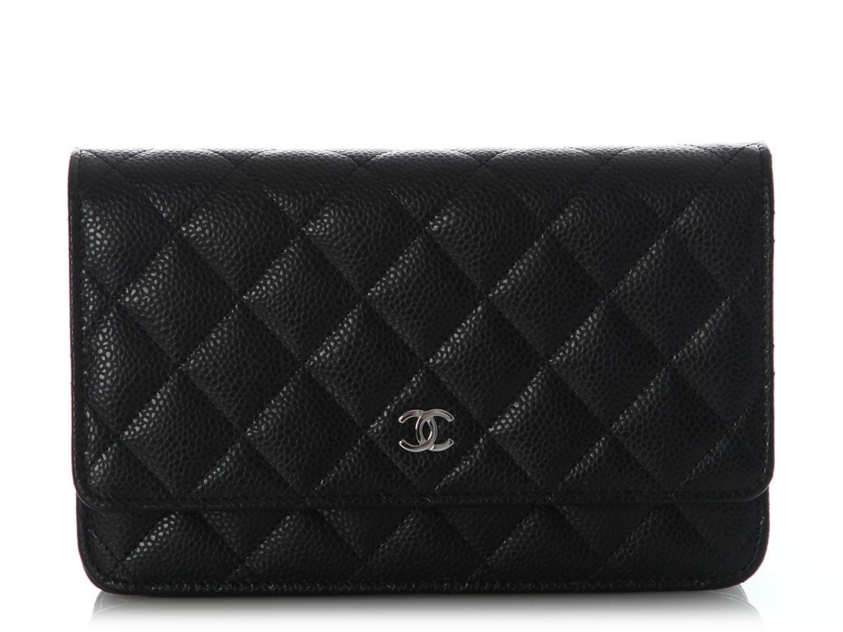 Chanel Black Quilted Caviar Wallet on Chain WOC