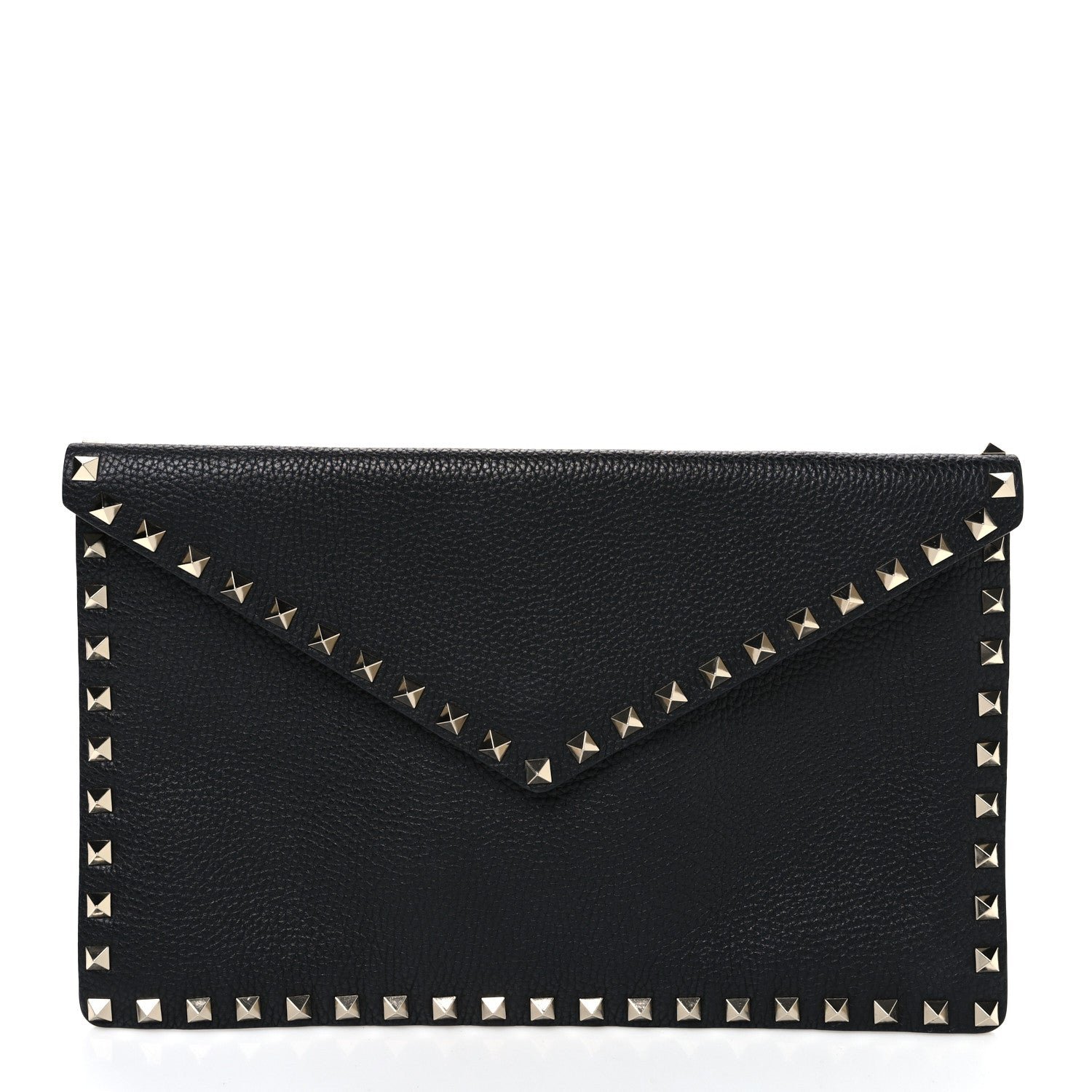 Valentino Garavani Valentino Garavani Vitello Large Rockstud Envelope Clutch Black