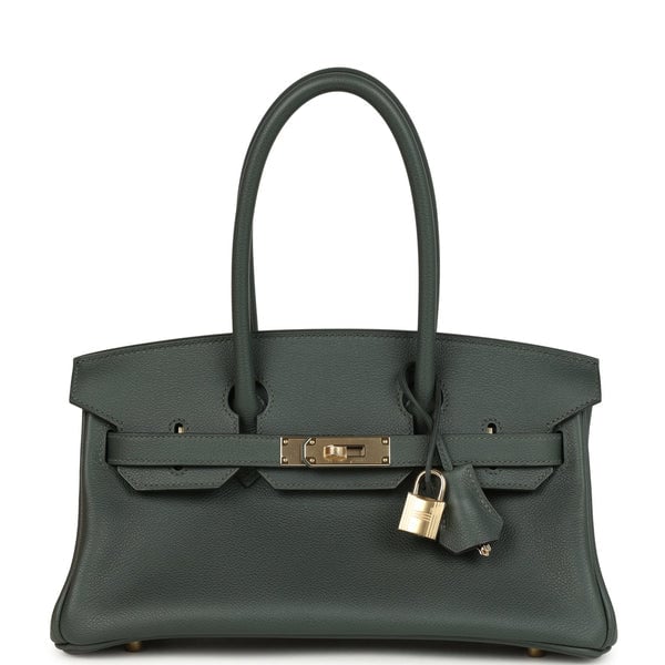 Hermes Hermes Shoulder Birkin Light 29 Vert Mangrove Evercolor Permabrass Hardware
