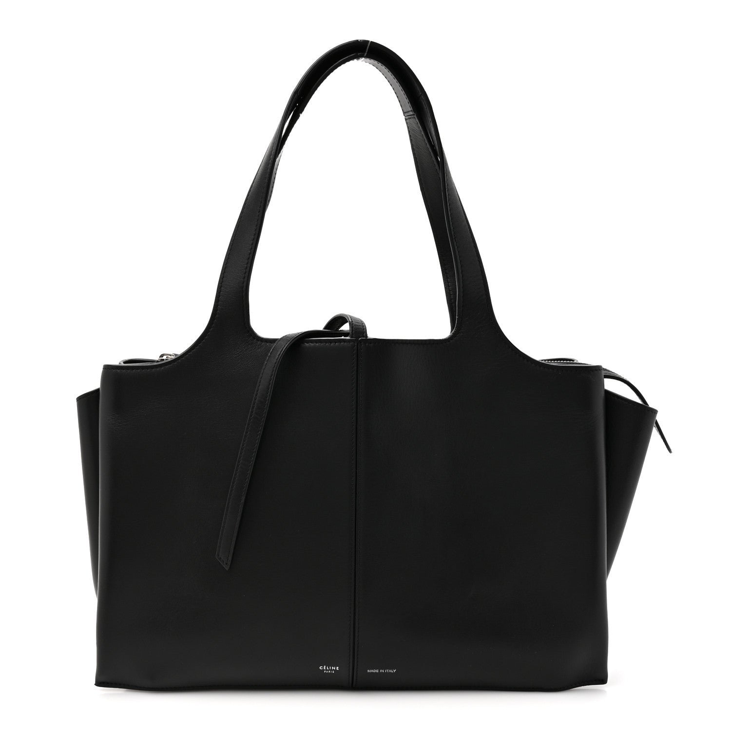 Celine Supple Natural Calfskin Medium Tri-Fold Bag Black