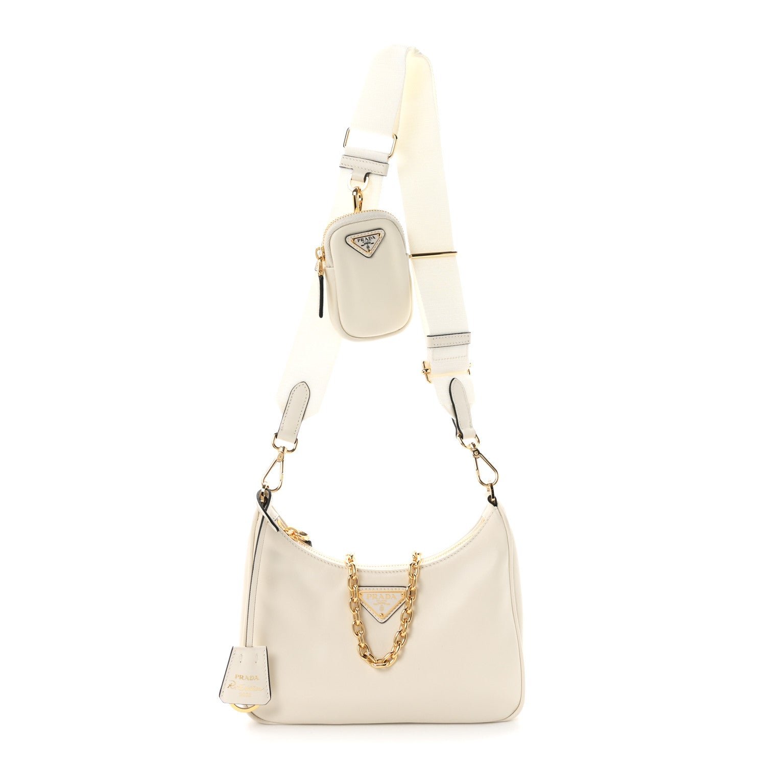 Prada Vitello Re-Edition 2005 Shoulder Bag White