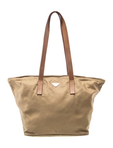 Enameled Metal Triangle Tessuto Nylon Tote Bag