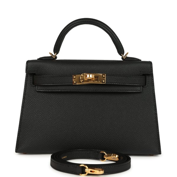 Hermes Hermes Kelly Sellier 20 Black Epsom Gold Hardware