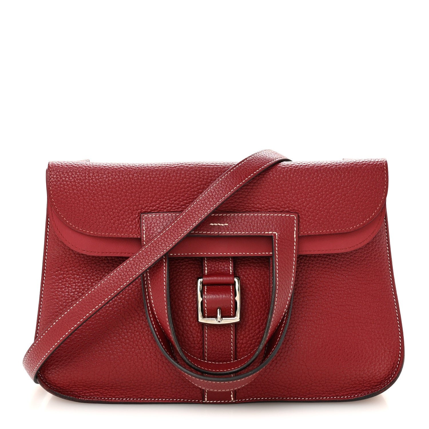 Hermes Taurillon Clemence Halzan 31 GM Rouge H