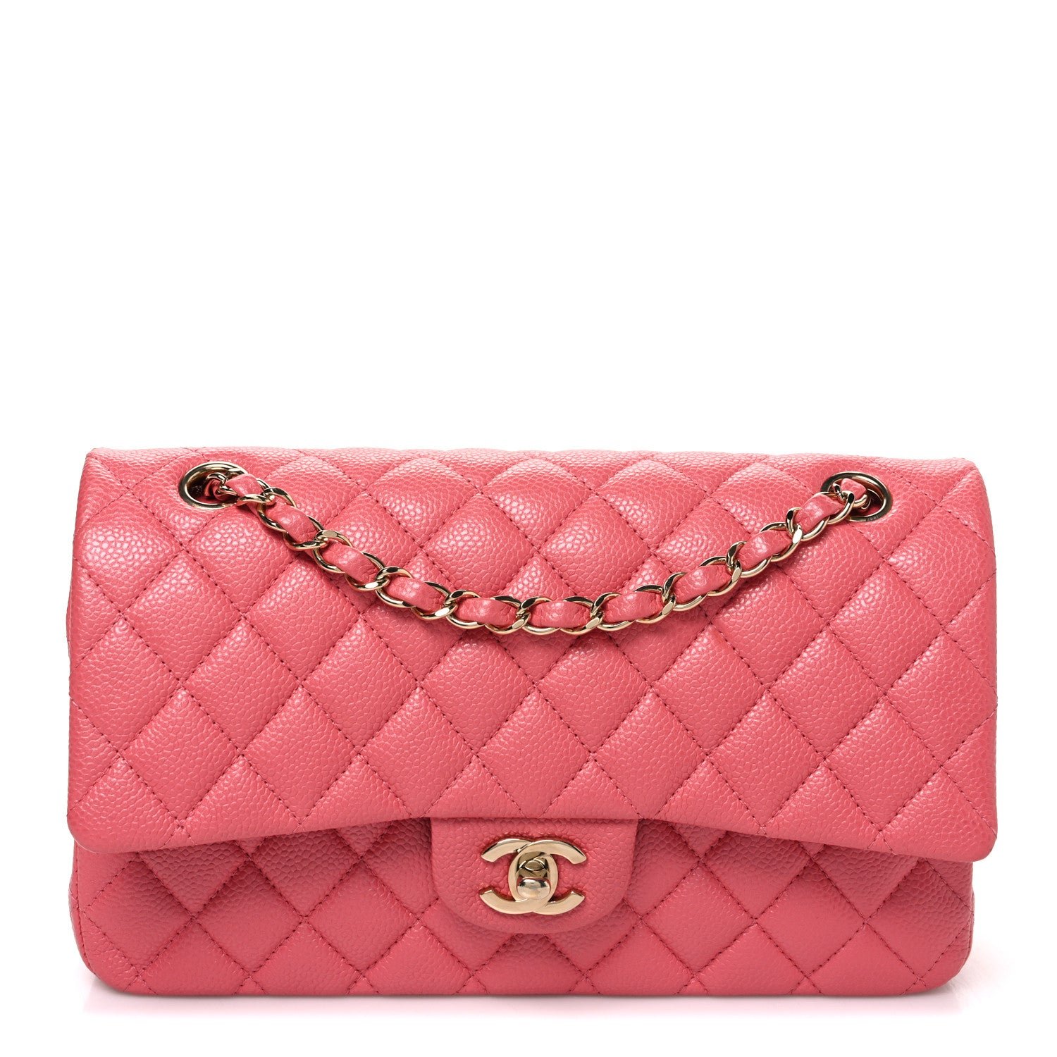 Chanel Caviar Quilted Medium Double Flap Pink