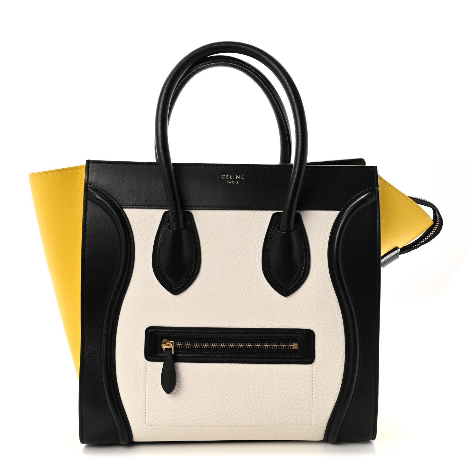 Celine Celine Elephant Calfskin Mini Tri-Color Luggage Optic White Yellow