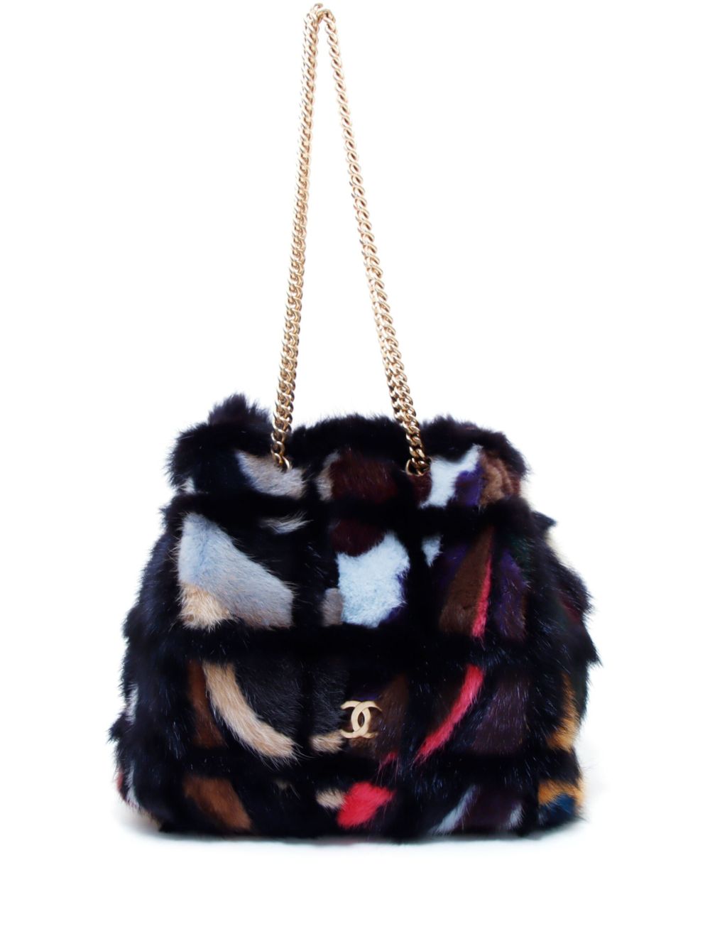 2000 abstract-pattern CC-plaque chain shoulder bag