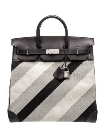 Hermes Evercalf Stripe Toile HAC Birkin 40