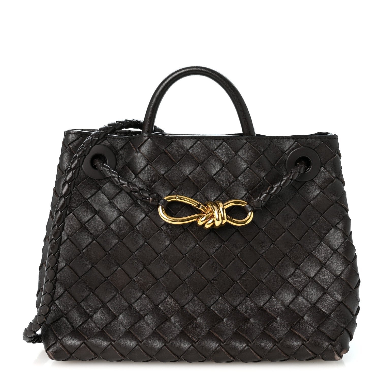 Bottega Veneta Nappa Intrecciato Small Andiamo Shoulder Bag Fondant