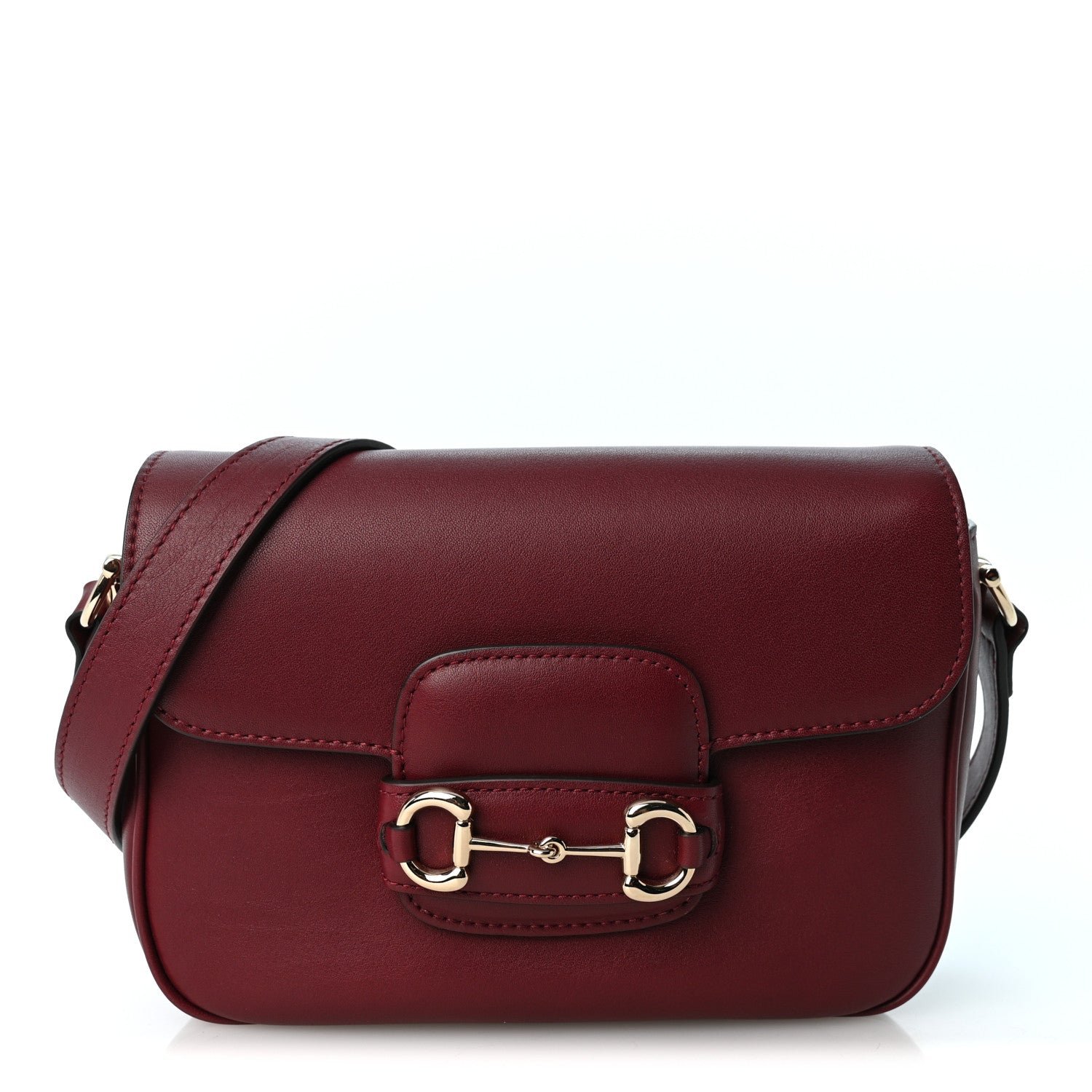 Gucci Arabella Calfskin Horsebit 1955 Shoulder Bag Rosso Ancora