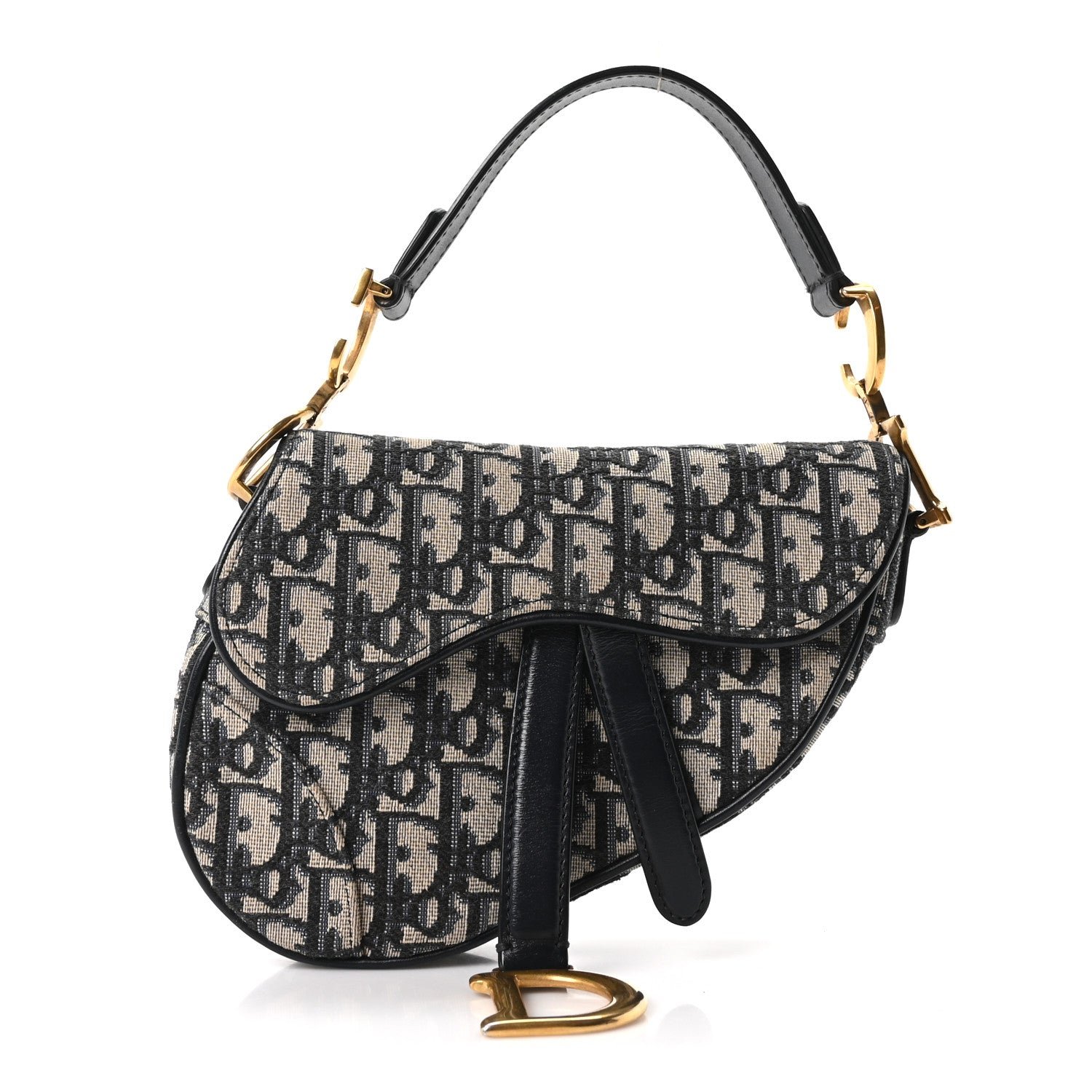 Christian Dior Oblique Mini Saddle Bag Blue