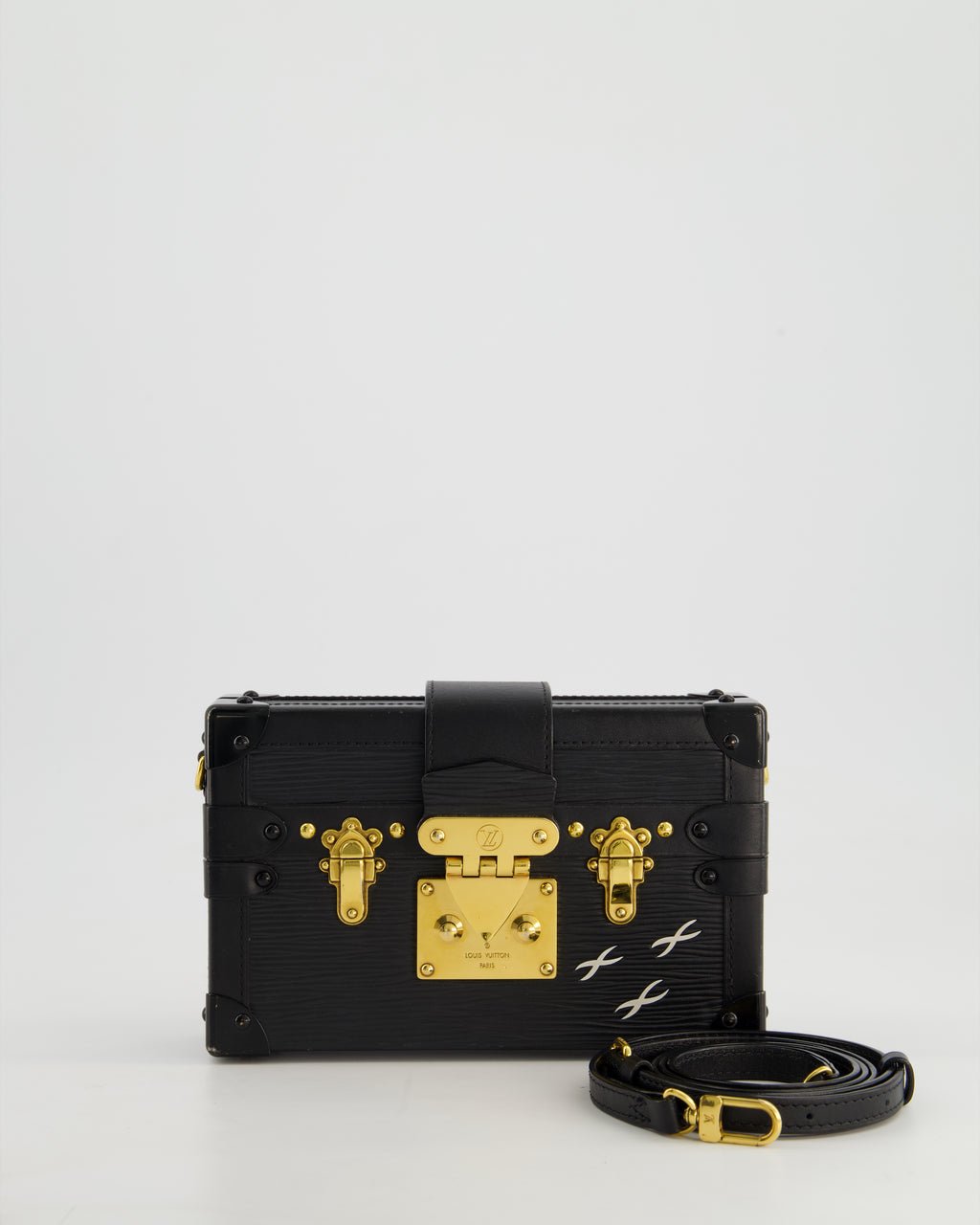Louis Vuitton Louis Vuitton Black Petite Malle Bag in Epi Leather with Gold Hardware RRP £4,600