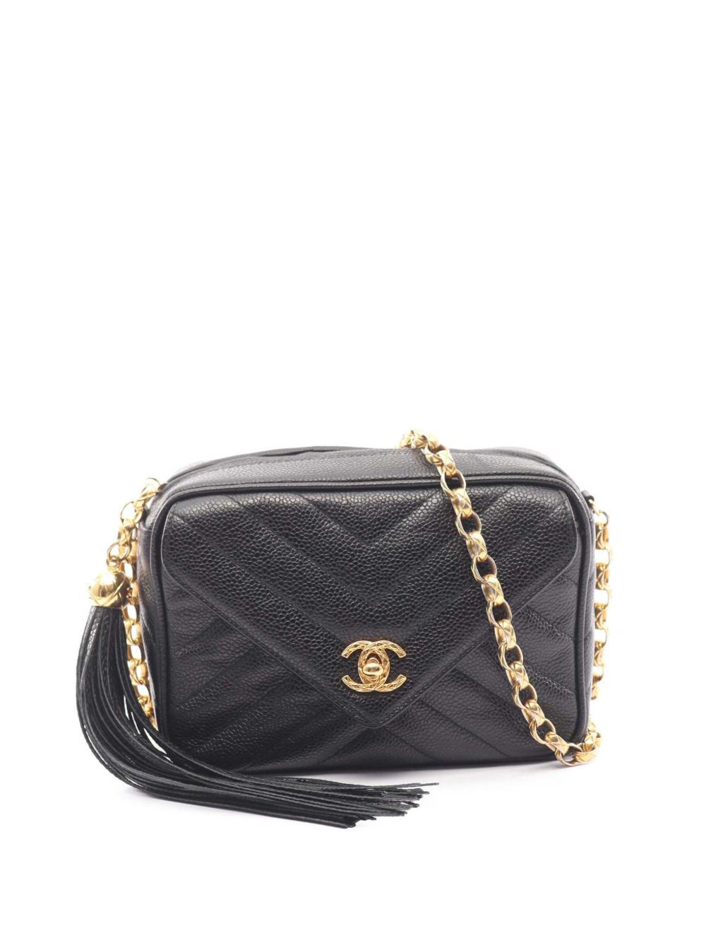 1991-1994 Caviar Chevron Tassel Camera Case crossbody bag