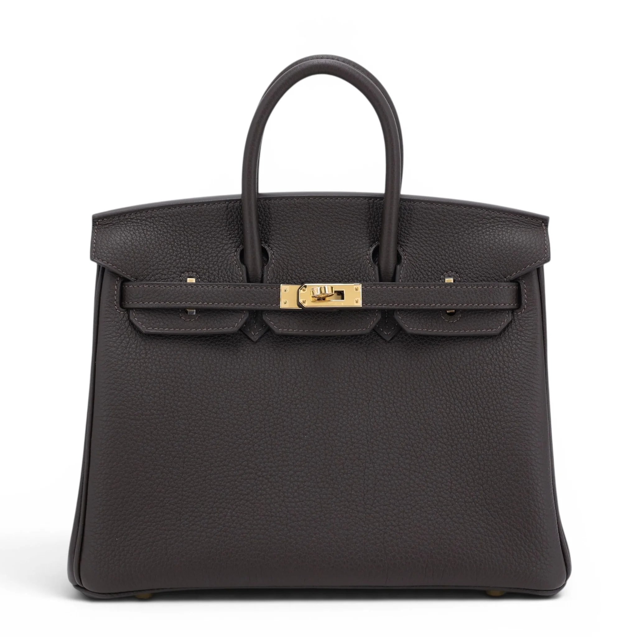Brand New ( Rank N ) HERMÈS Birkin 25 Bai Brun（T3） Togo Gold hardware G (2026)