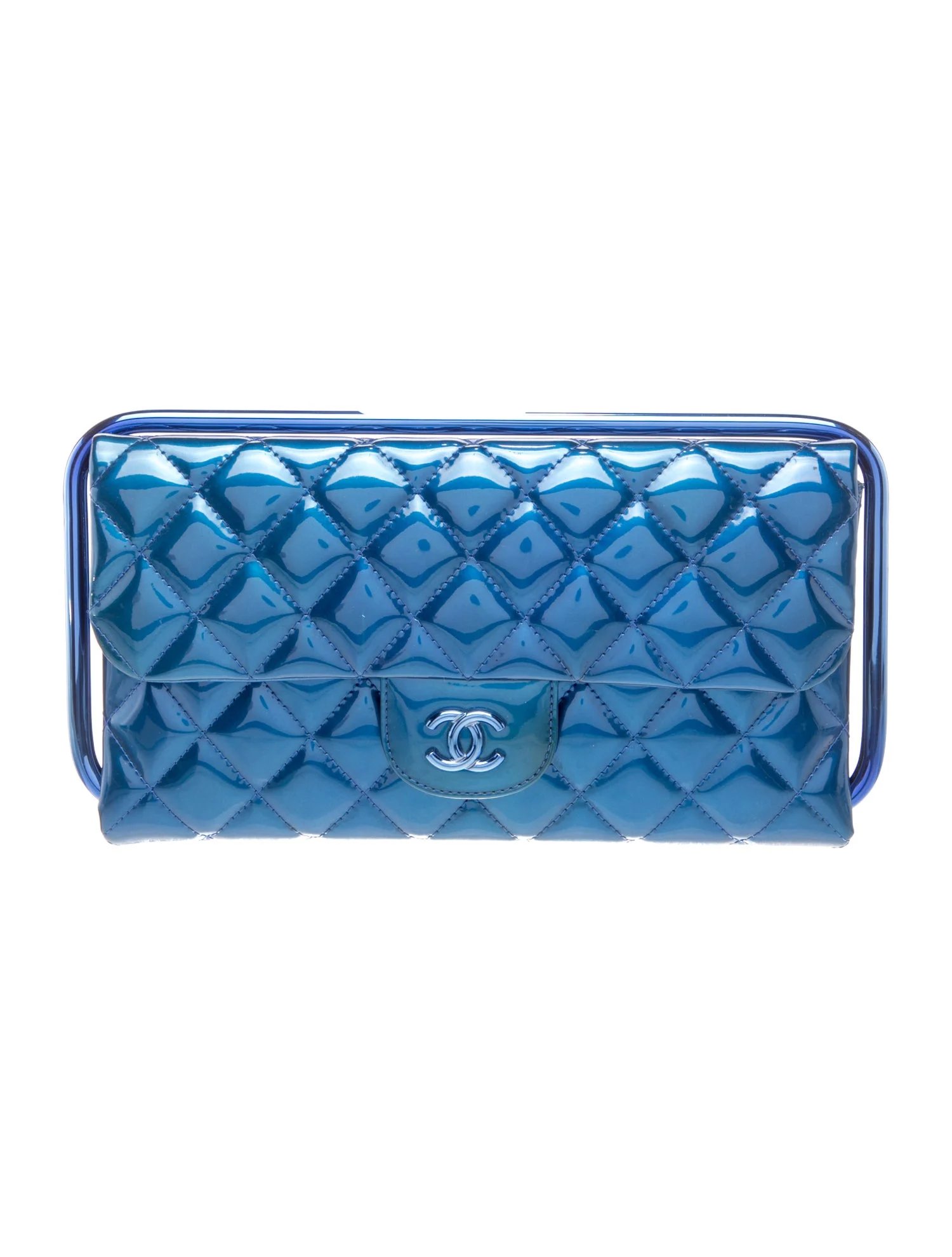 Quilted CC Metal Handle Clutch