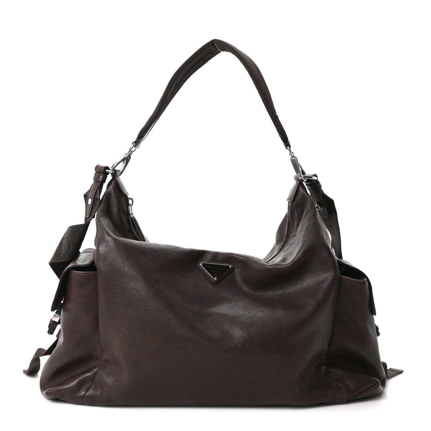 Prada Bullhide Large Explore Shoulder Bag Coffee
