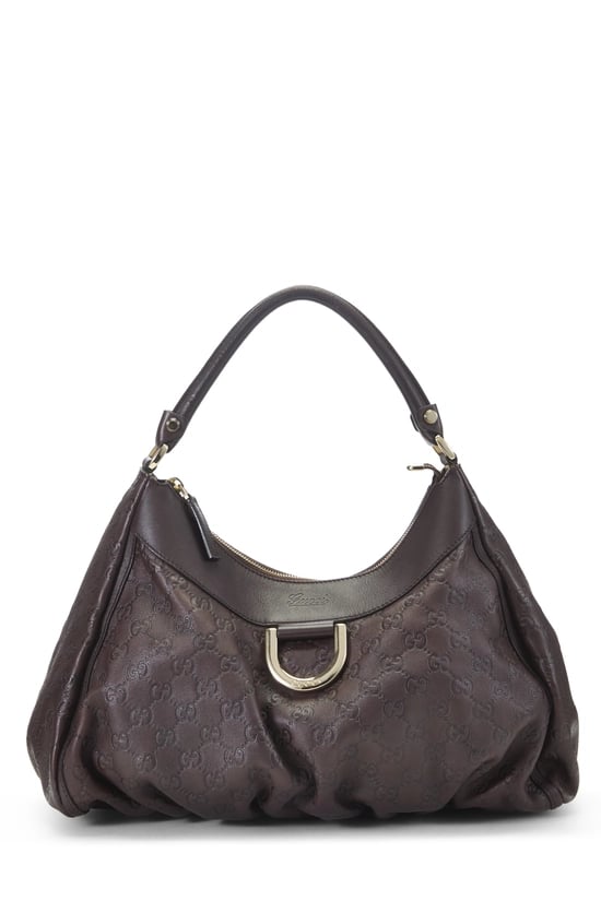 Brown Guccissima D-Ring Abbey Shoulder Bag