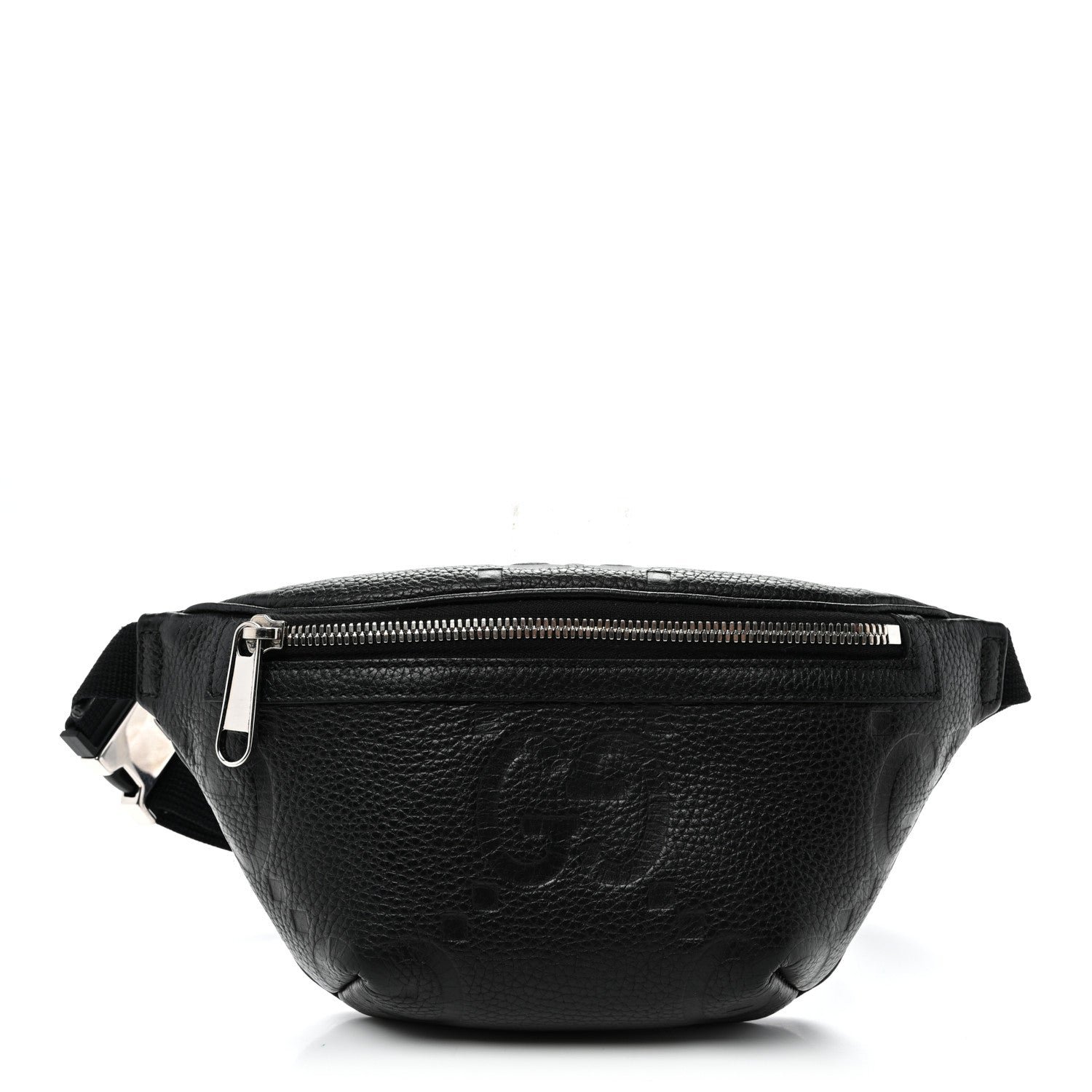 Gucci Piuma Calfskin Jumbo GG Embossed Small Belt Bag Black