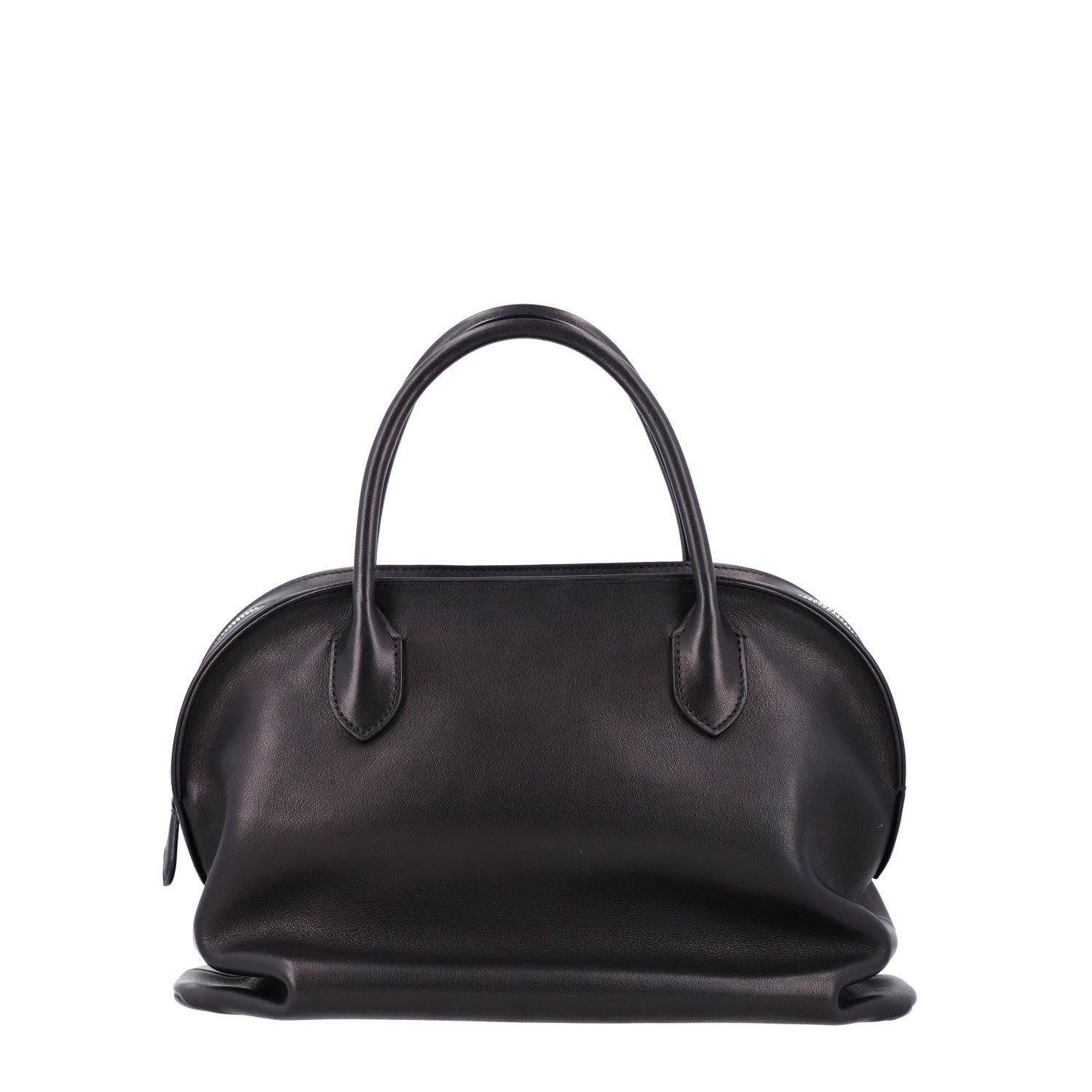The Row The Row Polished Saddle Calfskin Agnes Bag Black