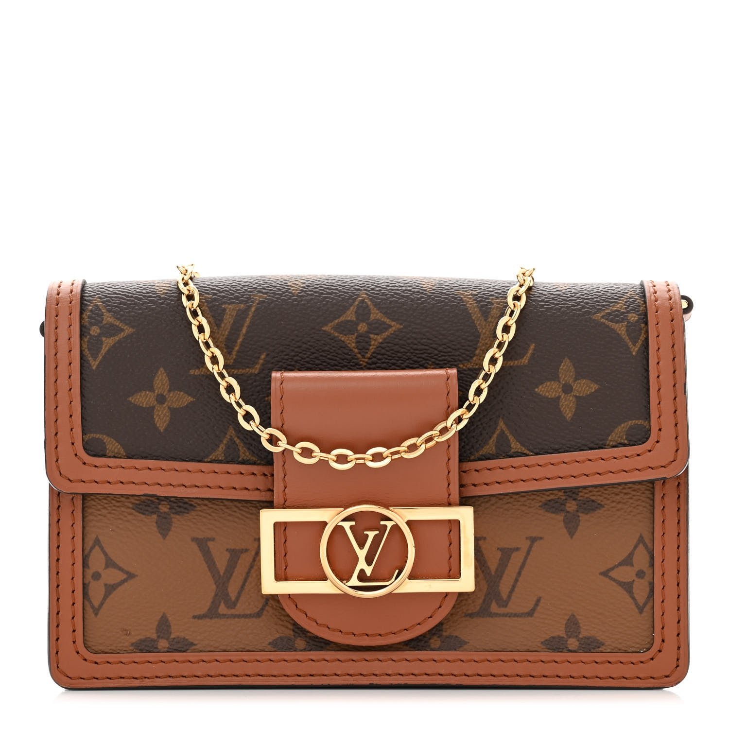 Louis Vuitton LOUIS VUITTON Reverse Monogram Dauphine Chain Wallet