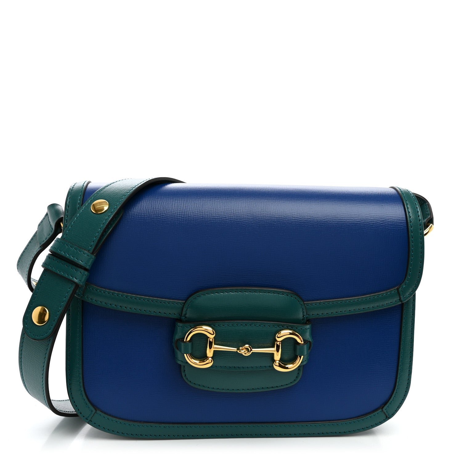 Gucci Azalea Calfskin Horsebit 1955 Shoulder Bag Imperial Blue Pavone