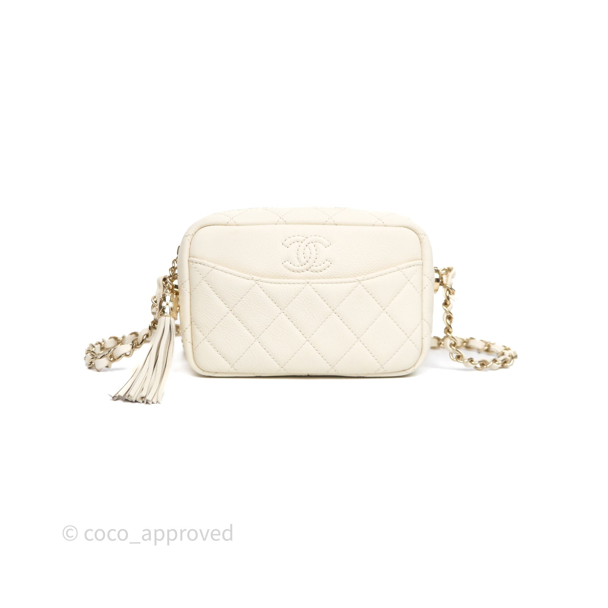 Chanel Mini Camera Bag Light Beige Caviar Gold Hardware