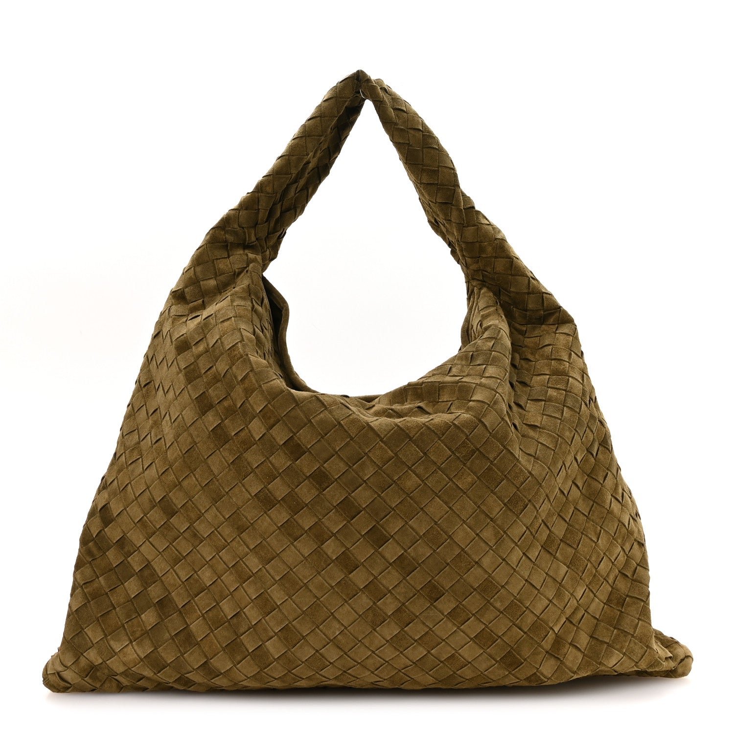 Bottega Veneta Suede Intrecciato Large Hop Mud