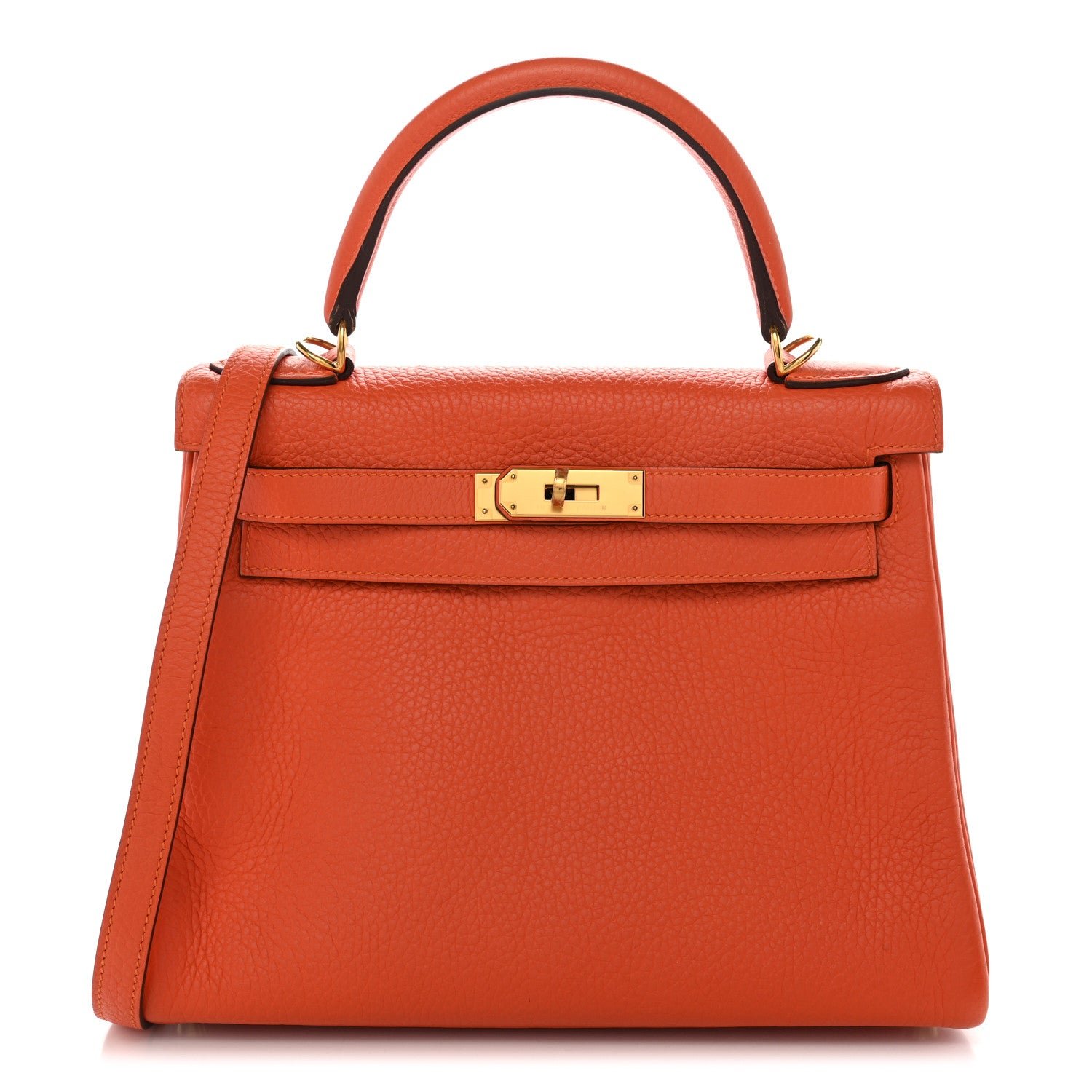 Hermes Taurillon Clemence Kelly Retourne 28 Orange