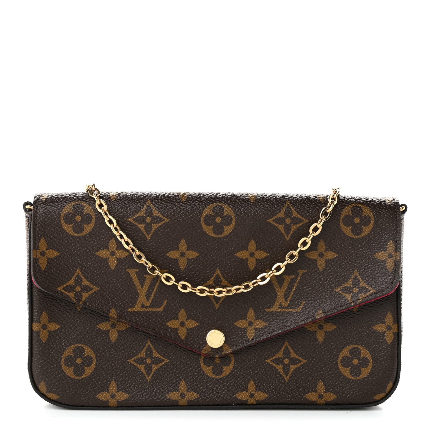 Louis Vuitton Monogram Pochette Felicie Chain Wallet Fuchsia