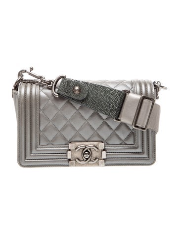 Galuchat-Trim Small Boy Bag