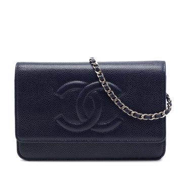 CC Calfskin Caviar Wallet On Chain